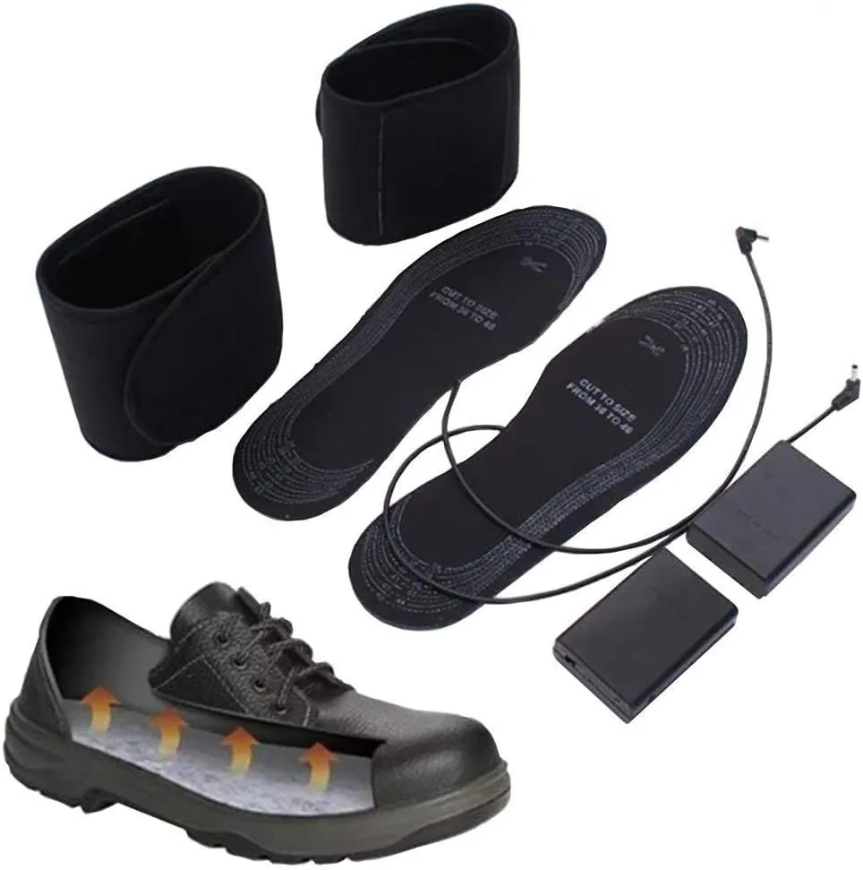 Heated Insole,Cut-to-Fit 36-46 Multiple Sizes Unisex Flexible Rechargeable Heated Shoes Insoles Battery Powered Heating Warm Shoe Pad for Hunting, Fishing, Hiking, Camping
