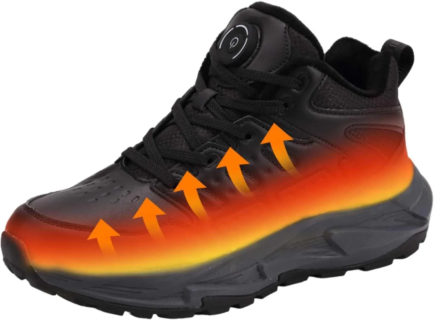 Heated Sneakers for Men Women,4000mAh Battery Rechargeable Foot Warmer Shoes with 3 Heating Levels,Heating Hiking Shoes for Unisex Outdoor Feet Warm Anti-Slip Snow Trail Shoes