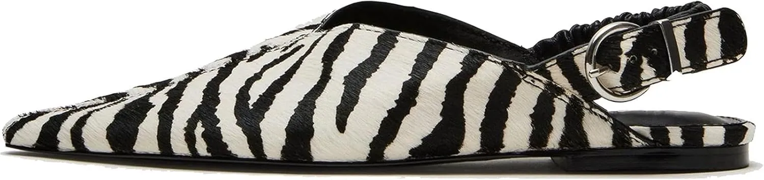 heelchic Women's Slingback Flats Pointed Toe Ruched Slingback Ballet Casual Fashion Plain Ballet Comfort Soft Slip On Flats