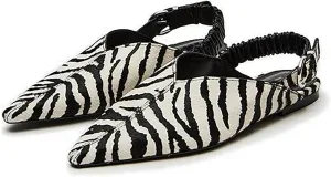 heelchic Women's Slingback Flats Pointed Toe Ruched Slingback Ballet Casual Fashion Plain Ballet Comfort Soft Slip On Flats