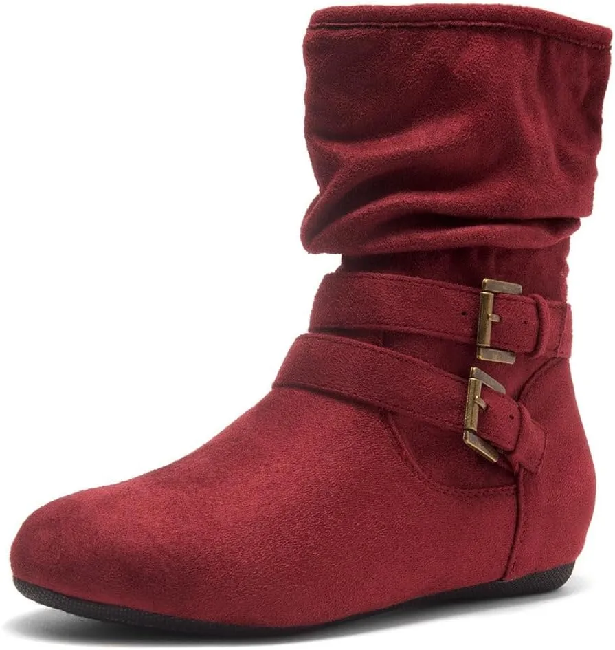 Herstyle Lindell Womens Ankle Booties Fashion Slouch Mid-Calf Flat Boots