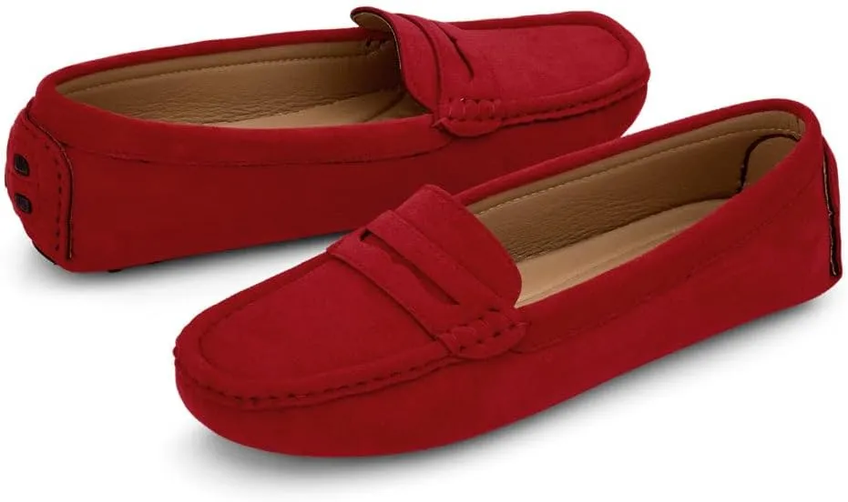 Herstyle Women's Penny Loafers, Slip On Flats for Business & Work, Comfortable Driving Moccasins with Cushioned Footbed, Lightweight Dressy Shoes for Women (Trendy 2025)