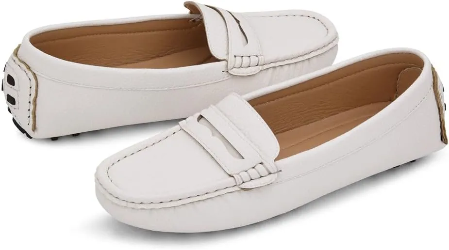 Herstyle Women's Penny Loafers, Slip On Flats for Business & Work, Comfortable Driving Moccasins with Cushioned Footbed, Lightweight Dressy Shoes for Women (Trendy 2025)