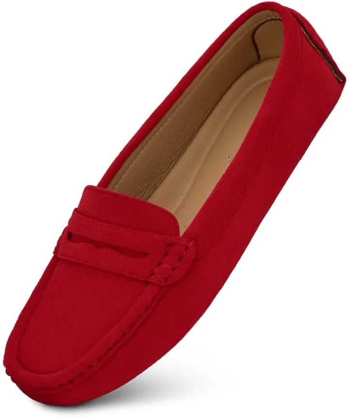 Herstyle Women's Penny Loafers, Slip On Flats for Business & Work, Comfortable Driving Moccasins with Cushioned Footbed, Lightweight Dressy Shoes for Women (Trendy 2025)