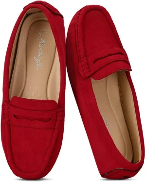 Herstyle Women's Penny Loafers, Slip On Flats for Business & Work, Comfortable Driving Moccasins with Cushioned Footbed, Lightweight Dressy Shoes for Women (Trendy 2025)