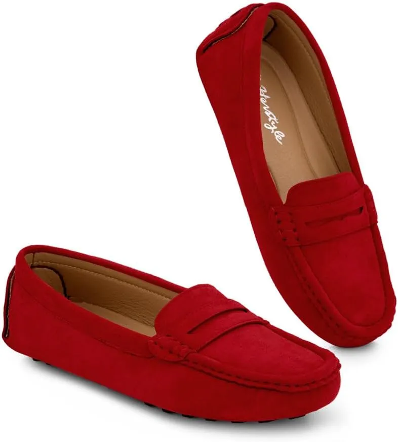 Herstyle Women's Penny Loafers, Slip On Flats for Business & Work, Comfortable Driving Moccasins with Cushioned Footbed, Lightweight Dressy Shoes for Women (Trendy 2025)