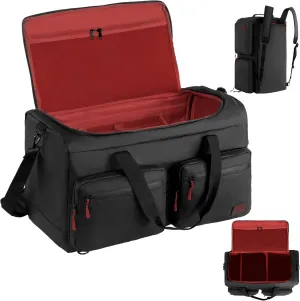 HOMBYS Sneaker Bag for Travel/Shoes, Fits 4 Pairs, Adjustable Compartments, Waterproof Duffle Bags with Individually Pockets, Red
