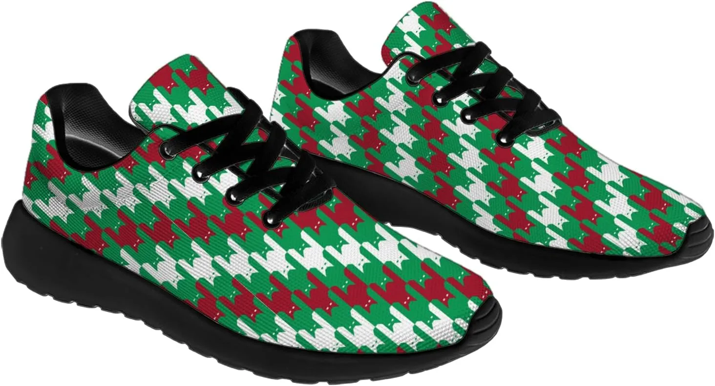 Houndstooth Print Shoes Women Men Lightweight Breathable Walking Tennis Shoes Running Sneakers Gifts for Dad Mom