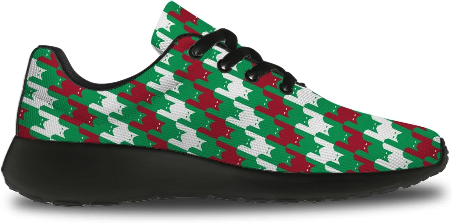 Houndstooth Print Shoes Women Men Lightweight Breathable Walking Tennis Shoes Running Sneakers Gifts for Dad Mom