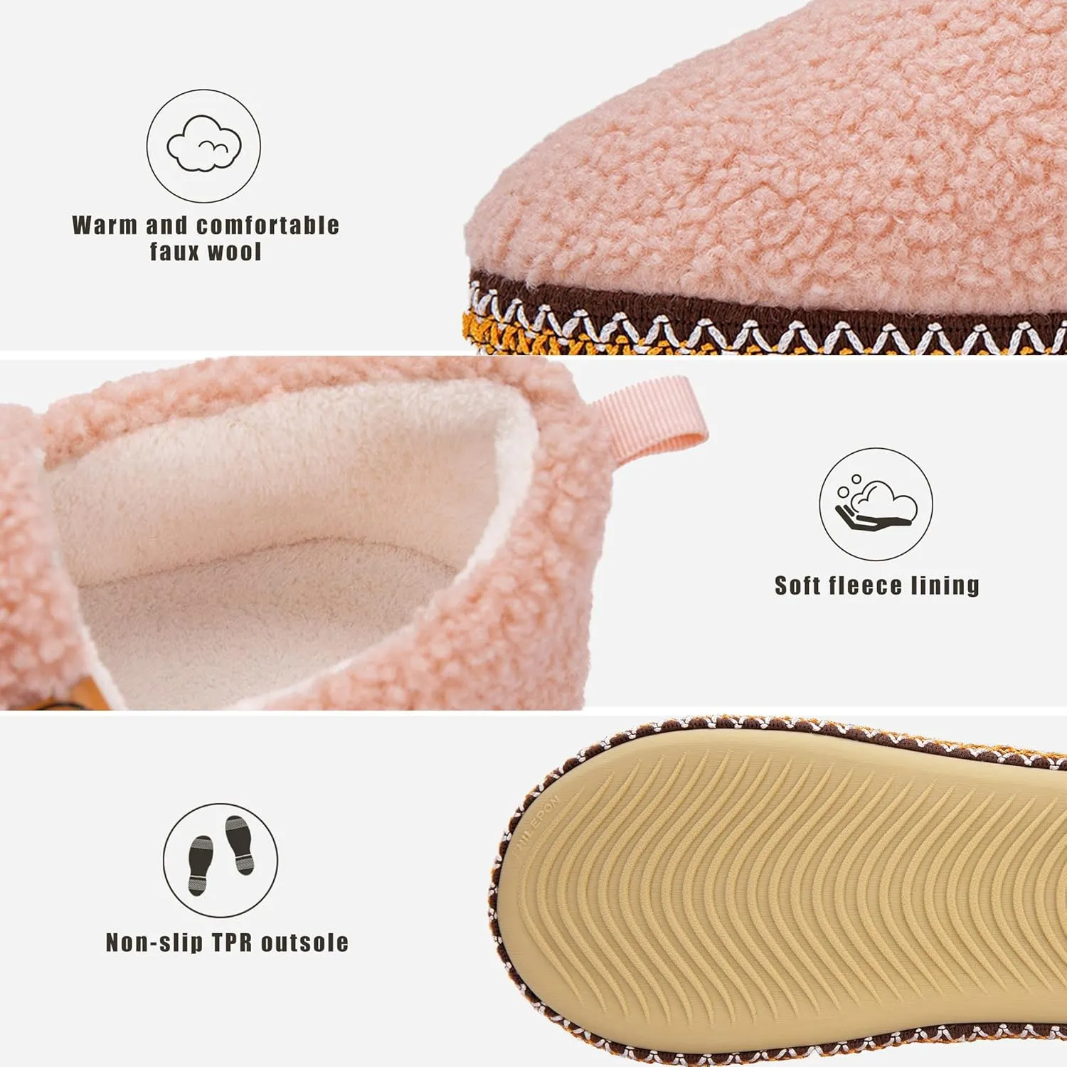 House Slippers for Women Winter Warm House Shoes with Memory Foam Indoor Fuzzy Comfort Anti-Skid Soft Loafer Shoes