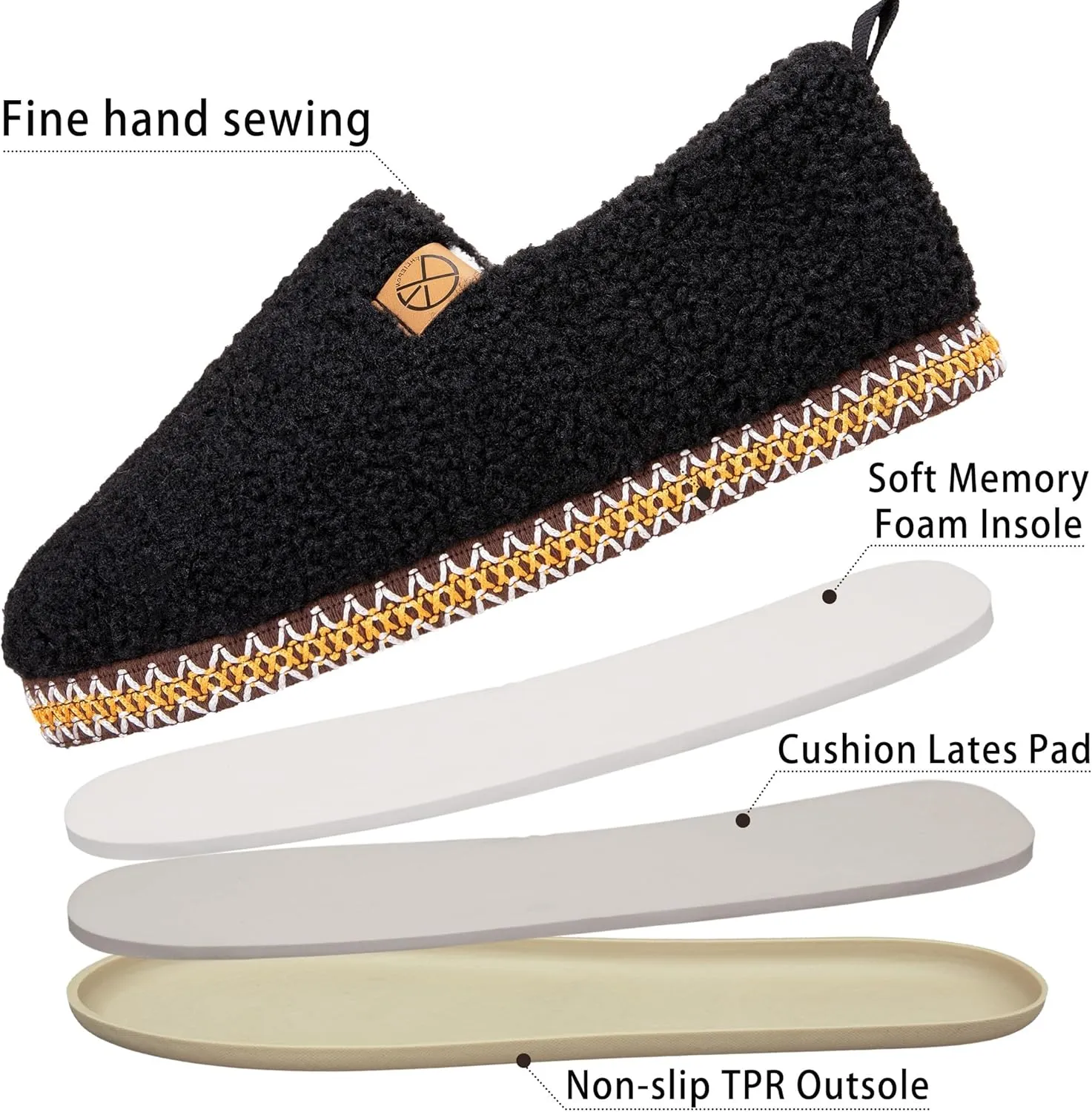 House Slippers for Women Winter Warm House Shoes with Memory Foam Indoor Fuzzy Comfort Anti-Skid Soft Loafer Shoes