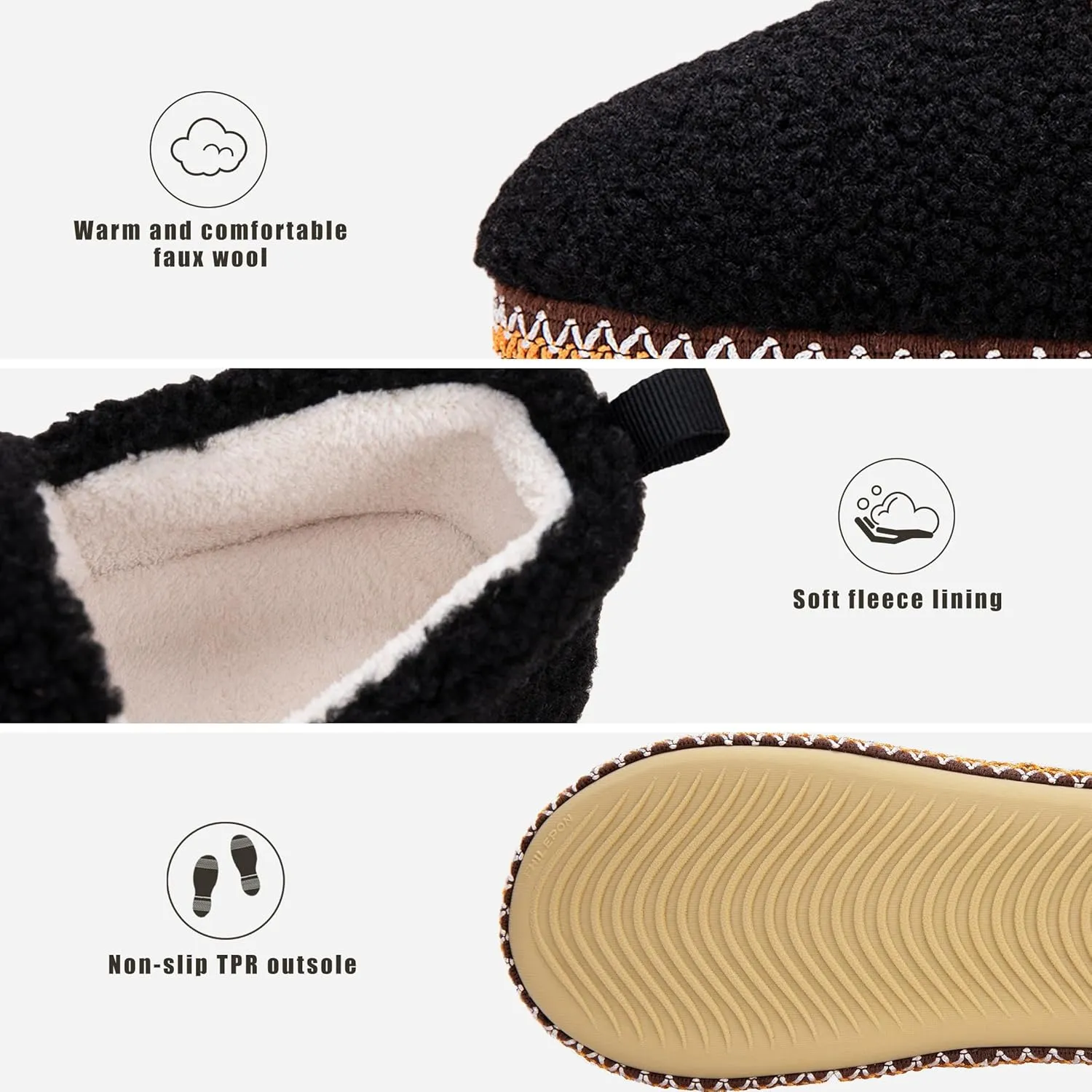 House Slippers for Women Winter Warm House Shoes with Memory Foam Indoor Fuzzy Comfort Anti-Skid Soft Loafer Shoes