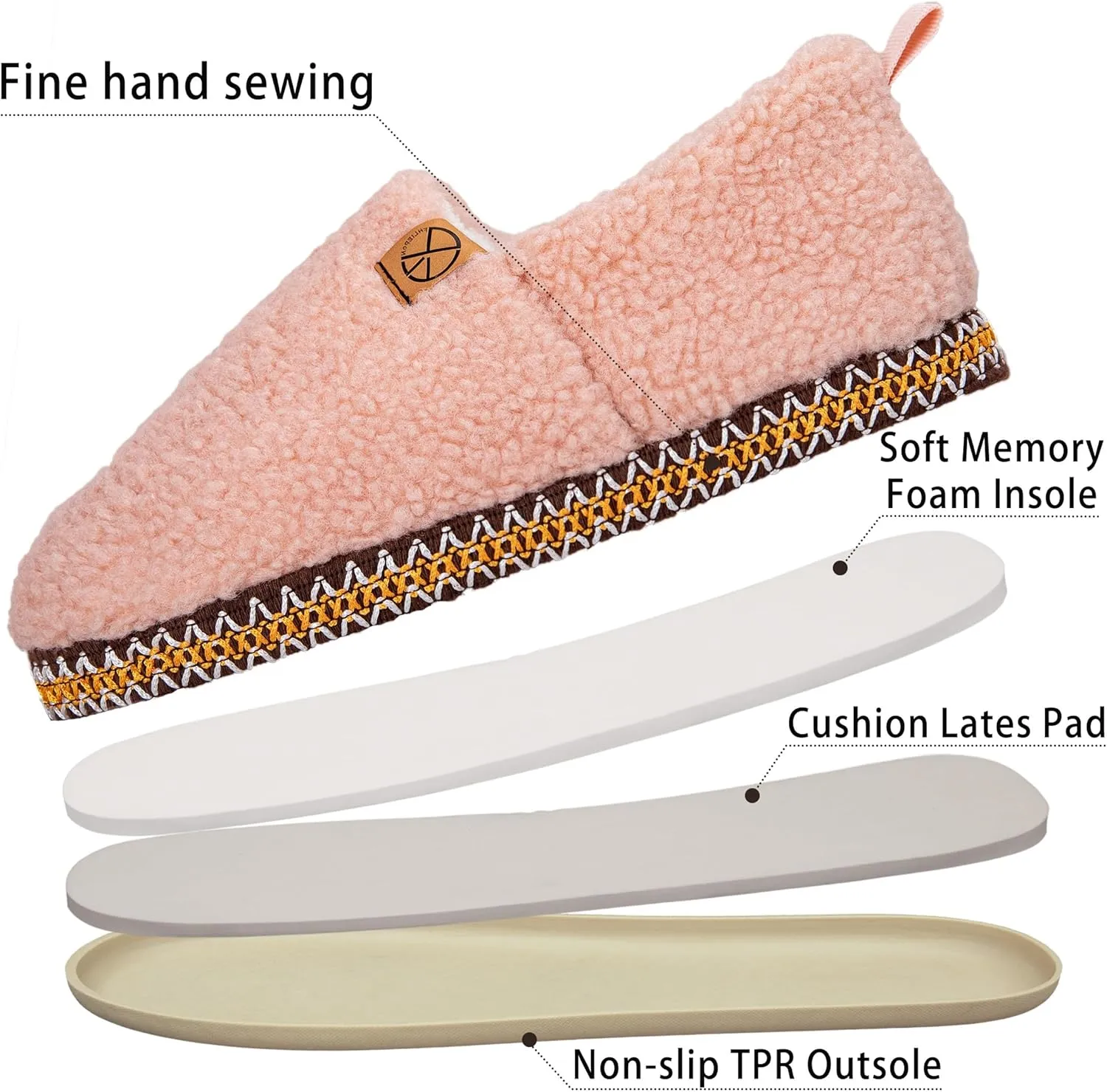 House Slippers for Women Winter Warm House Shoes with Memory Foam Indoor Fuzzy Comfort Anti-Skid Soft Loafer Shoes