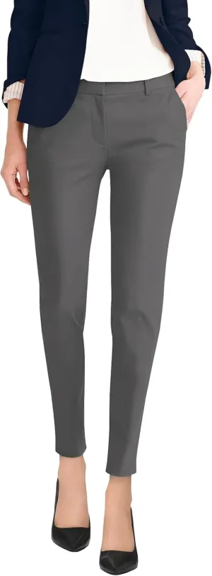 Hybrid & Company Womens Ultra Comfy Stretch Slim Fit Trousers Chino Pants with Pocket