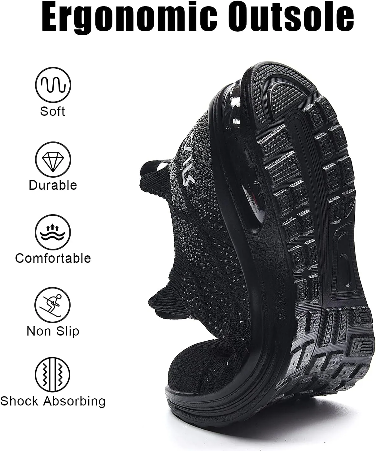 IIV Mens Air Running Shoes Casual Tennis Walking Athletic Gym Fashion Lightweight Slip On Sneakers