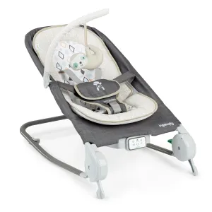 Ingenuity Gas Relief and Anti-Colic Baby Bouncer Seat and Rocker, Gentle Belly Message to Relax and Soothe Bellies, Instant Tummy Soother, 20 Songs and Melodies – Parker