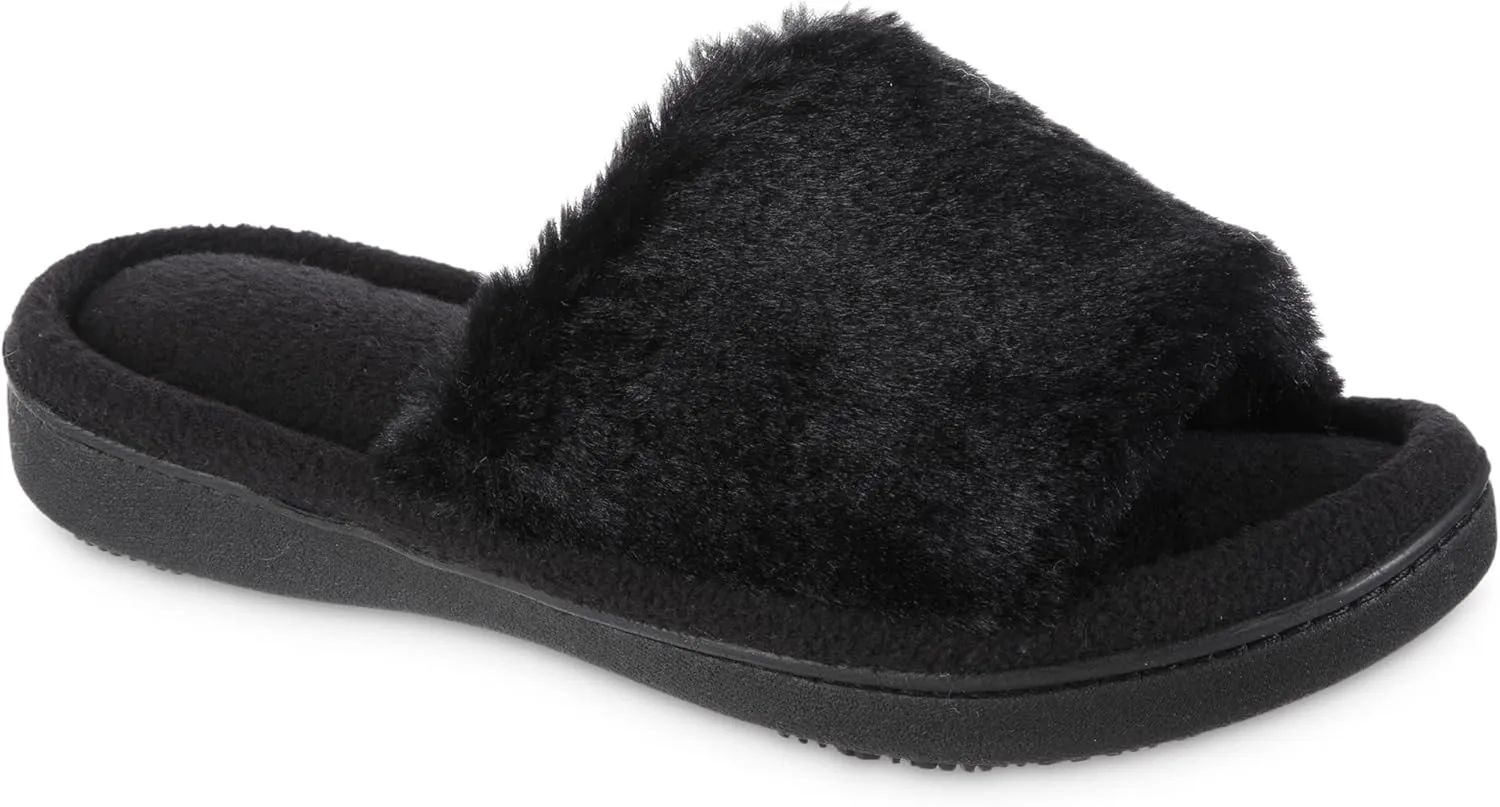 isotoner Womens Faux Fur Laurel Slide