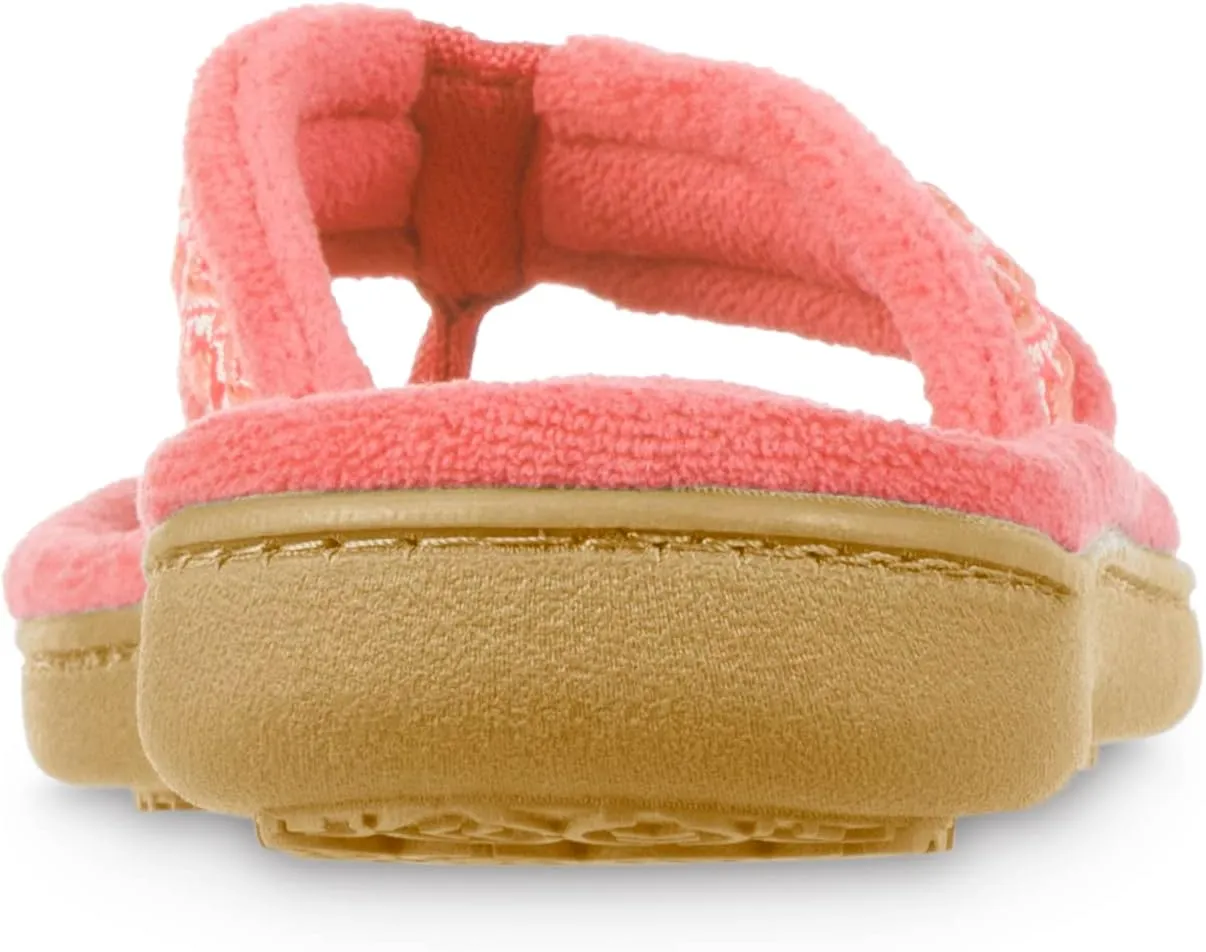 Isotoner Women's Recycled Microterry Bay Thong Slippers