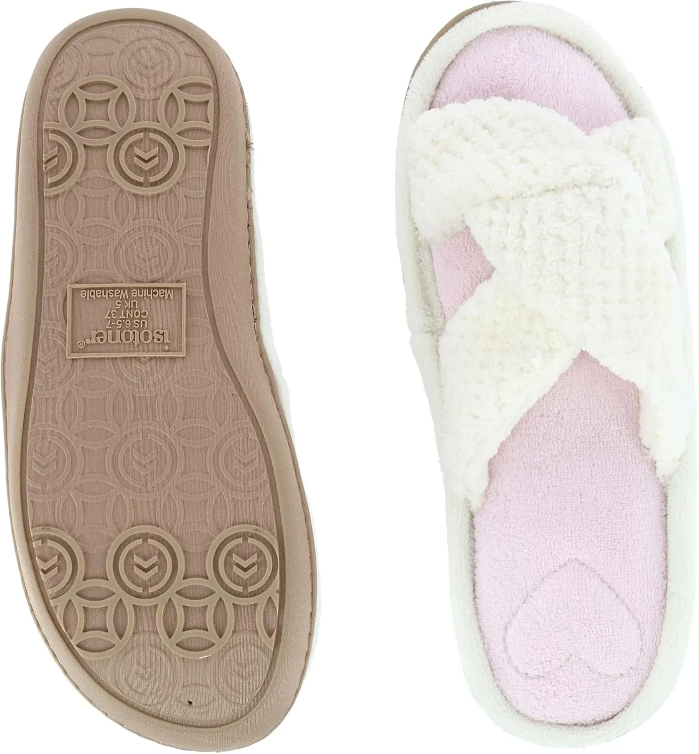 isotoner Womens Recycled Popcorn Microterry Twist Slide
