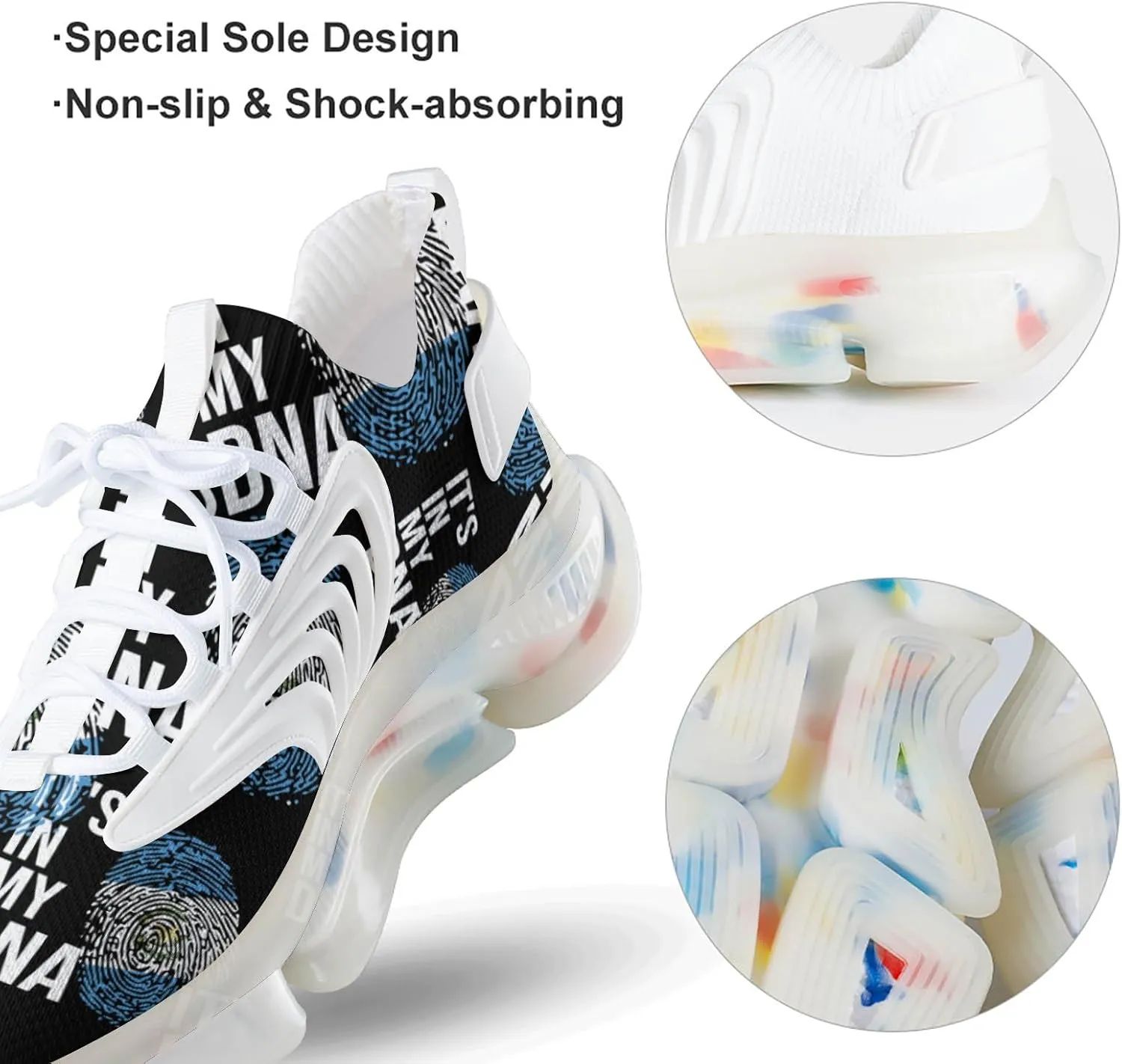 It's in My DNA Guatemala Flag Comfortable Running Shoes for Men Quick Dry Non-Slip Tennis Gym Sneakers