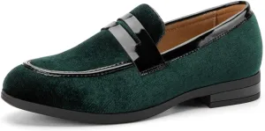 JITAI Velvet Boy's Dress Shoes Slip-On Loafers Wedding Shoes for Boys