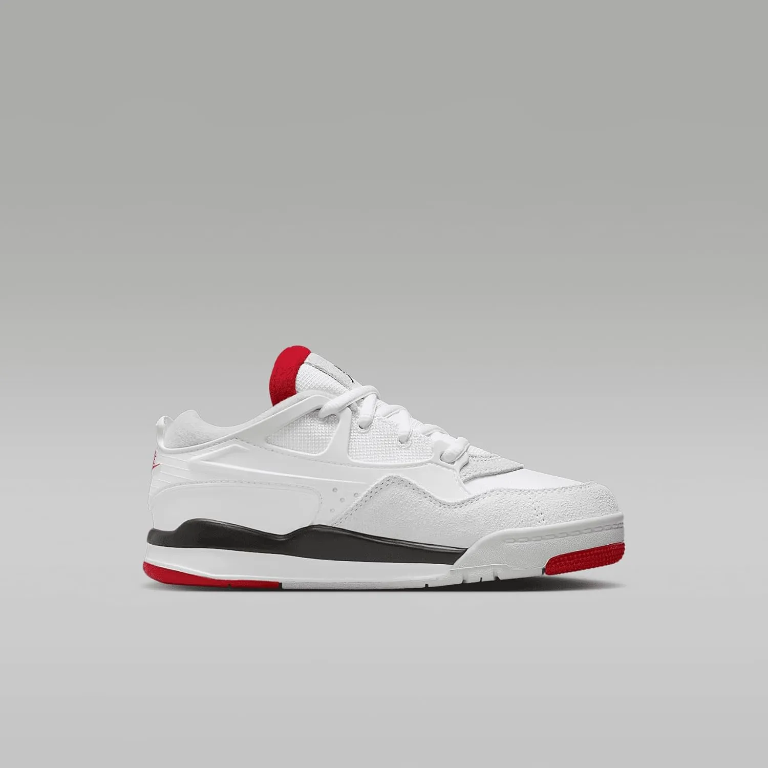 Jordan 4 RM Little Kids' Shoes (FQ7936-102, White/Black/Neutral Grey/Varsity Red)