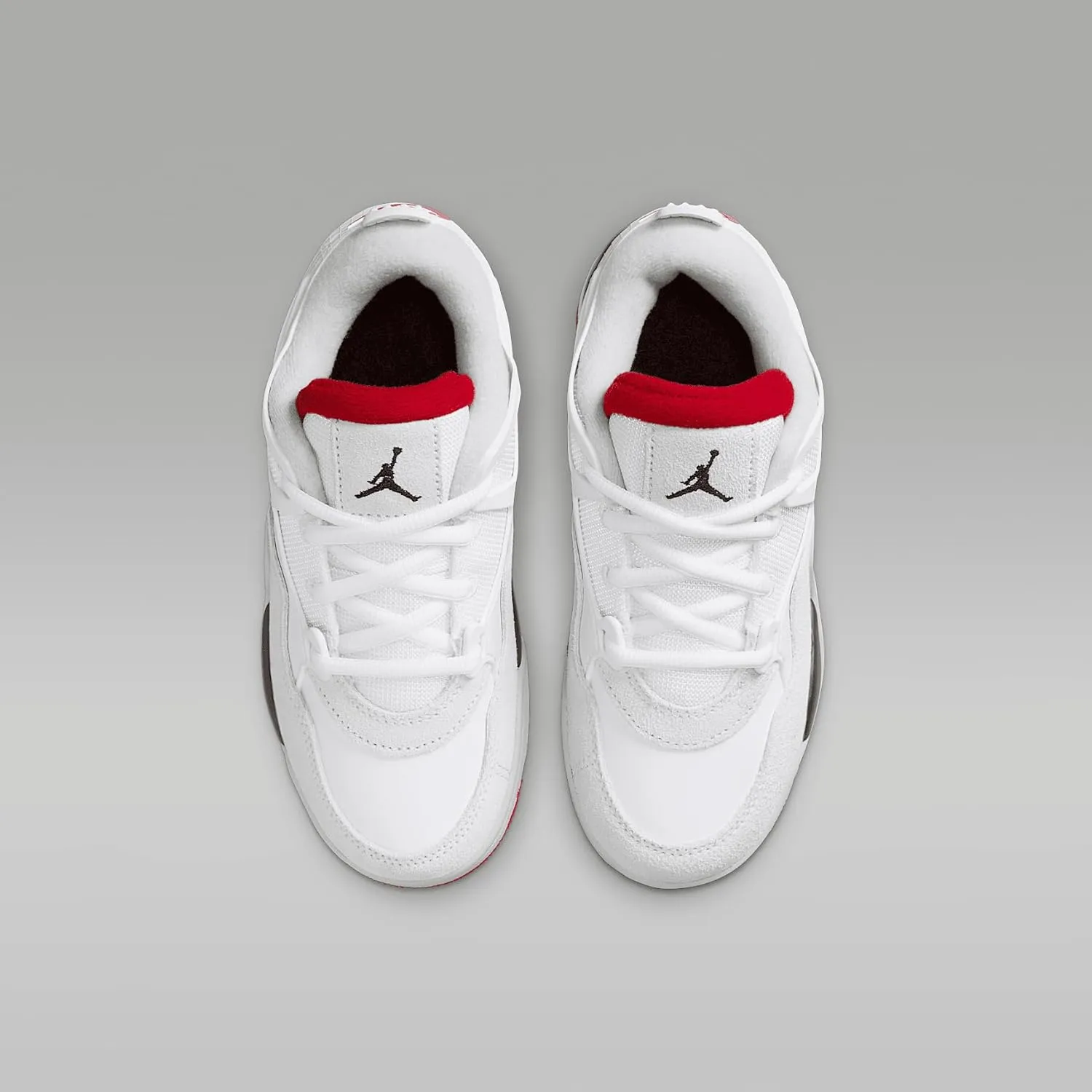 Jordan 4 RM Little Kids' Shoes (FQ7936-102, White/Black/Neutral Grey/Varsity Red)