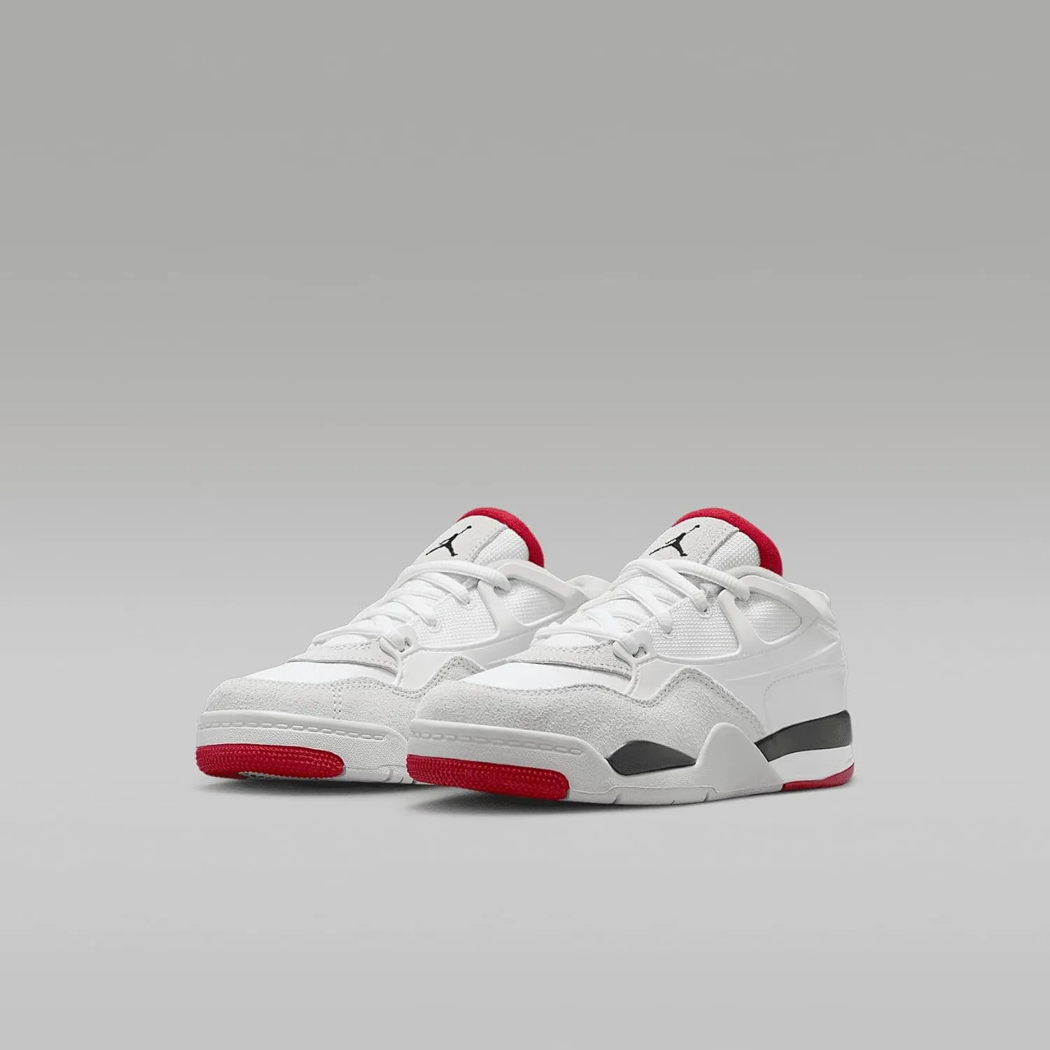Jordan 4 RM Little Kids' Shoes (FQ7936-102, White/Black/Neutral Grey/Varsity Red)
