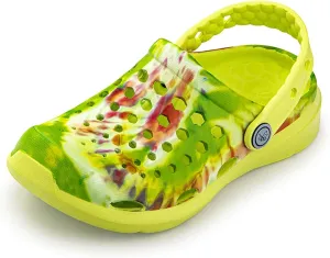 Joybees Kids Active Clog - Comfortable and Easy to Clean Slip-on Water Shoes for Girls and Boys - Citrus Washed Tie Dye - Children's Size 8/Children's Size 9