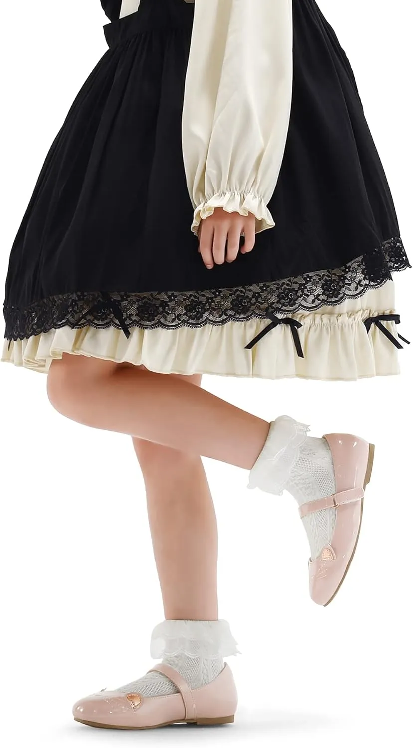 K KomForme Girl's Ballet Flats Non-Slip Soft Mary Jane Walking Party Dress Shoes for Toddler/Little Kid/Big Kid