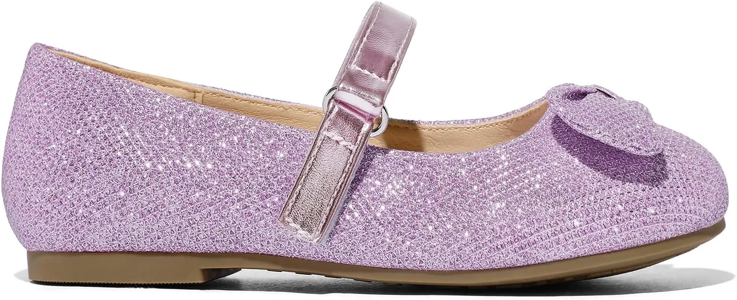K KomForme Girl's Ballet Flats Non-Slip Soft Mary Jane Walking Party Dress Shoes for Toddler/Little Kid/Big Kid