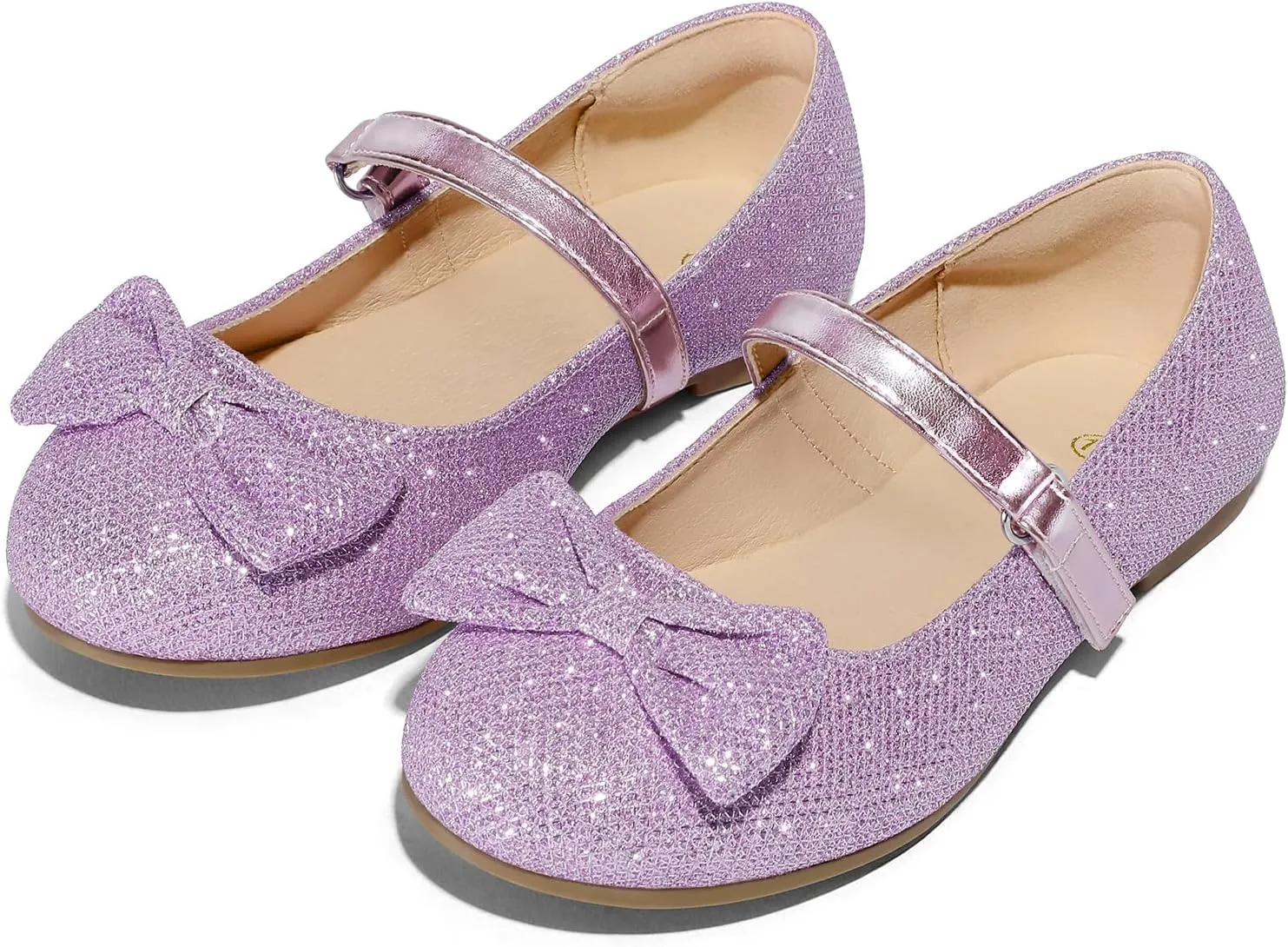 K KomForme Girl's Ballet Flats Non-Slip Soft Mary Jane Walking Party Dress Shoes for Toddler/Little Kid/Big Kid