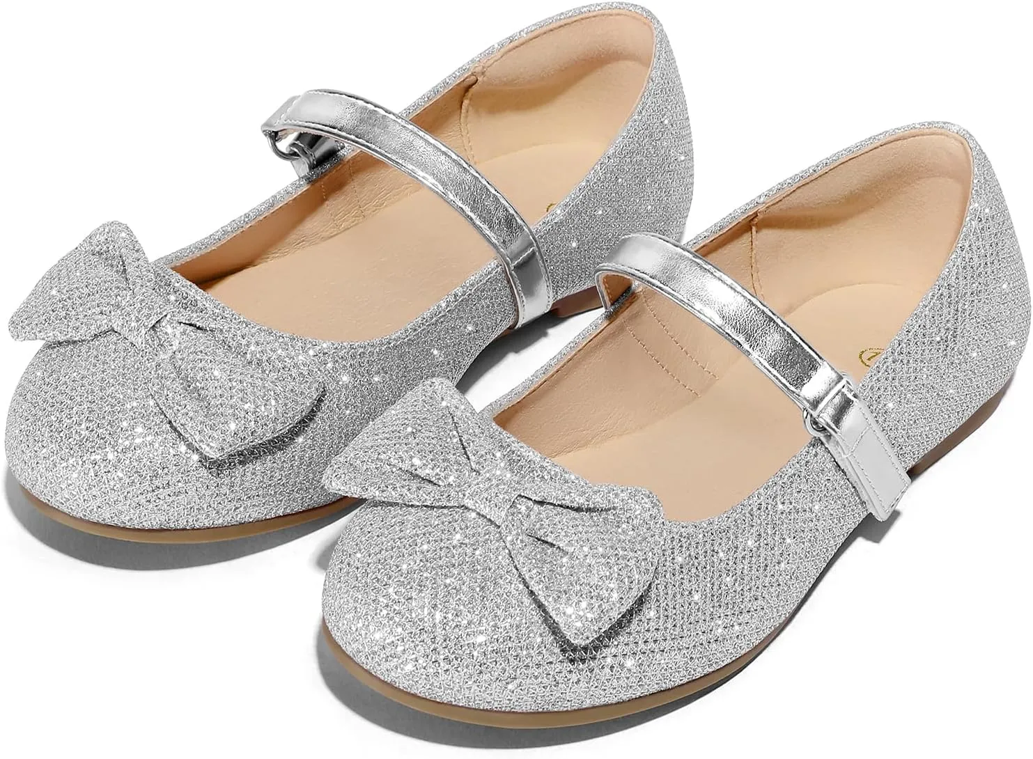 K KomForme Girl's Ballet Flats Non-Slip Soft Mary Jane Walking Party Dress Shoes for Toddler/Little Kid/Big Kid