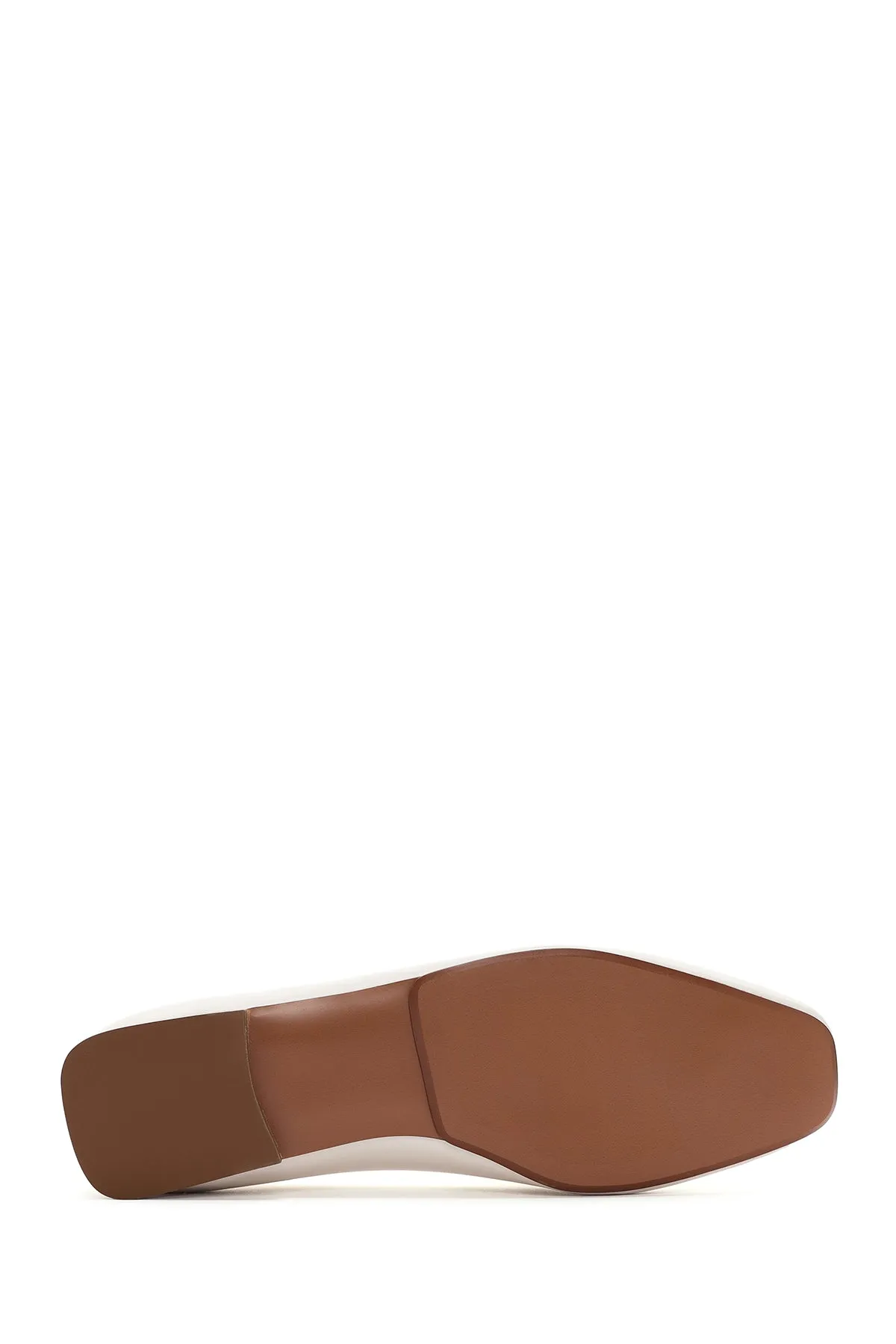 Kadın Beyaz Tokalı Maskülen Loafer