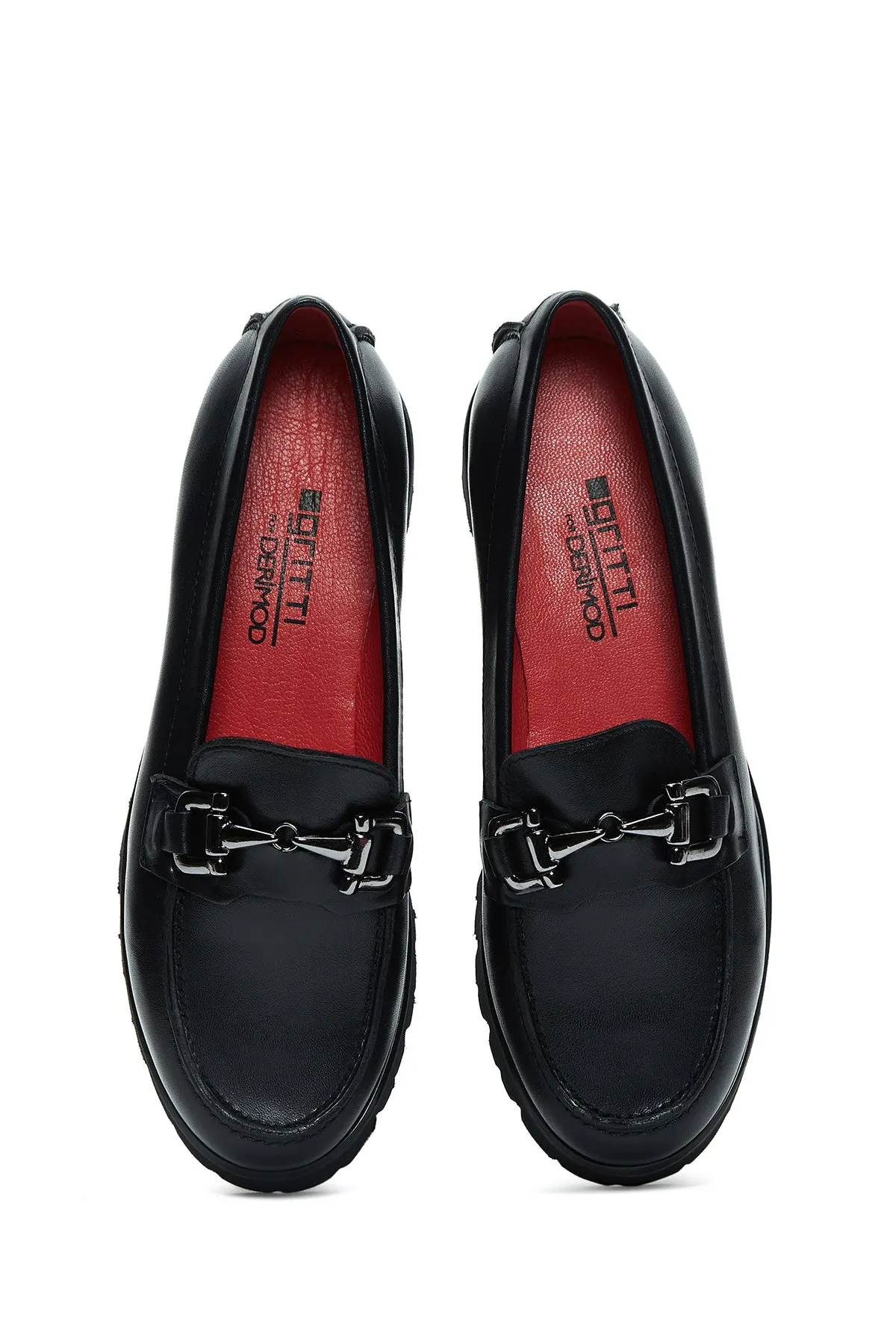 Kadın Deri Tokalı Loafer