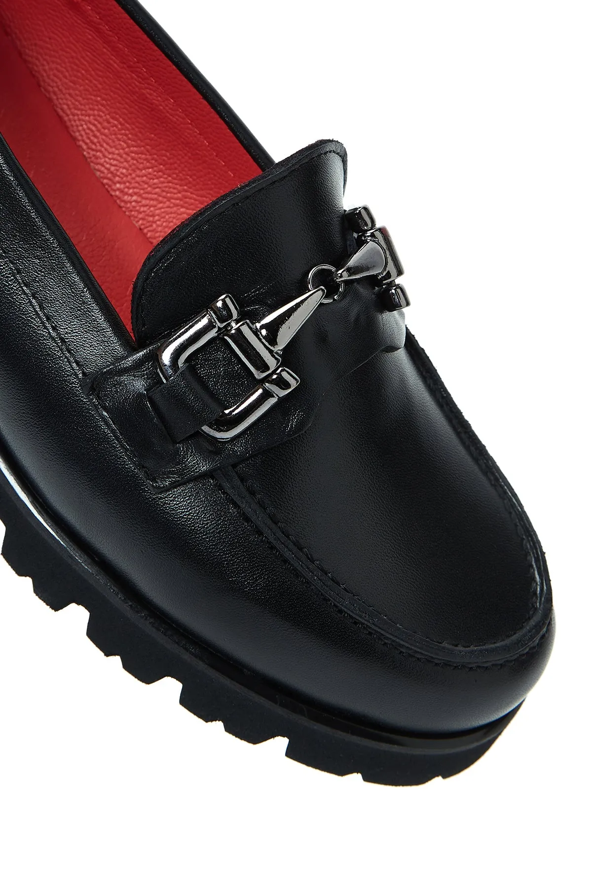 Kadın Deri Tokalı Loafer