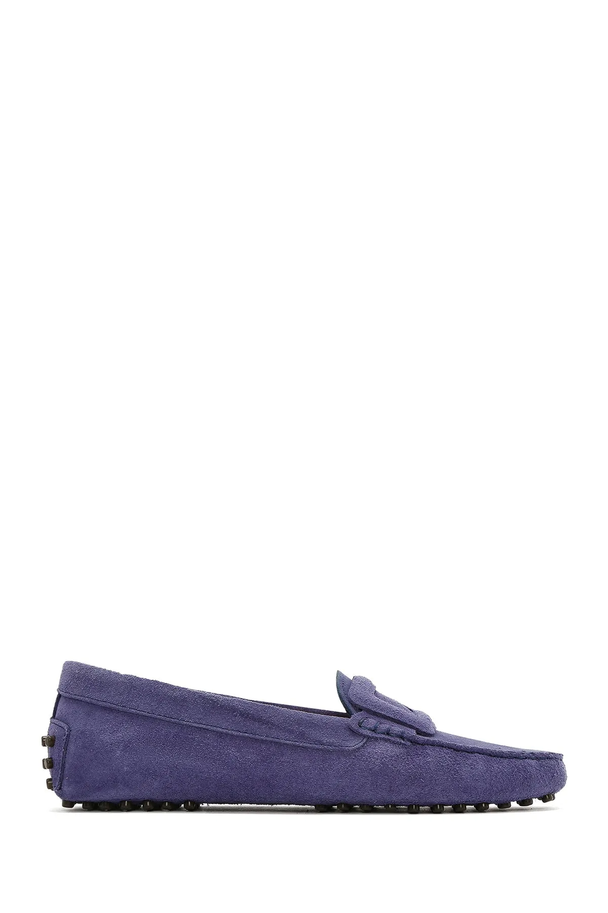 Kadın Lacivert Süet Deri Loafer