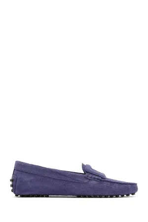 Kadın Lacivert Süet Deri Loafer