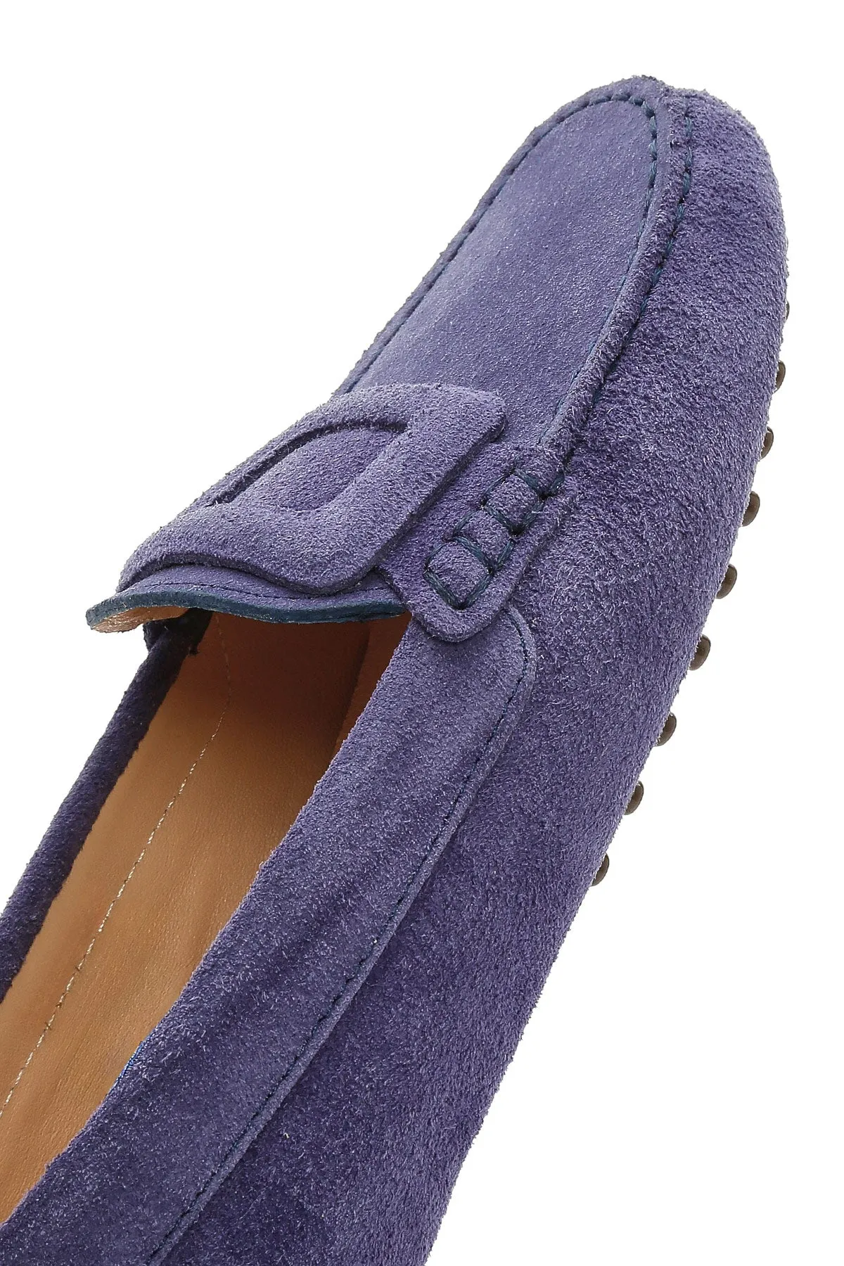 Kadın Lacivert Süet Deri Loafer