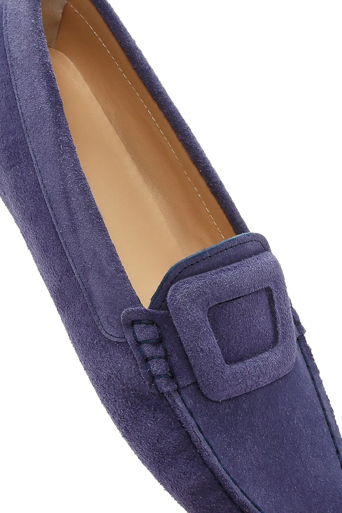 Kadın Lacivert Süet Deri Loafer