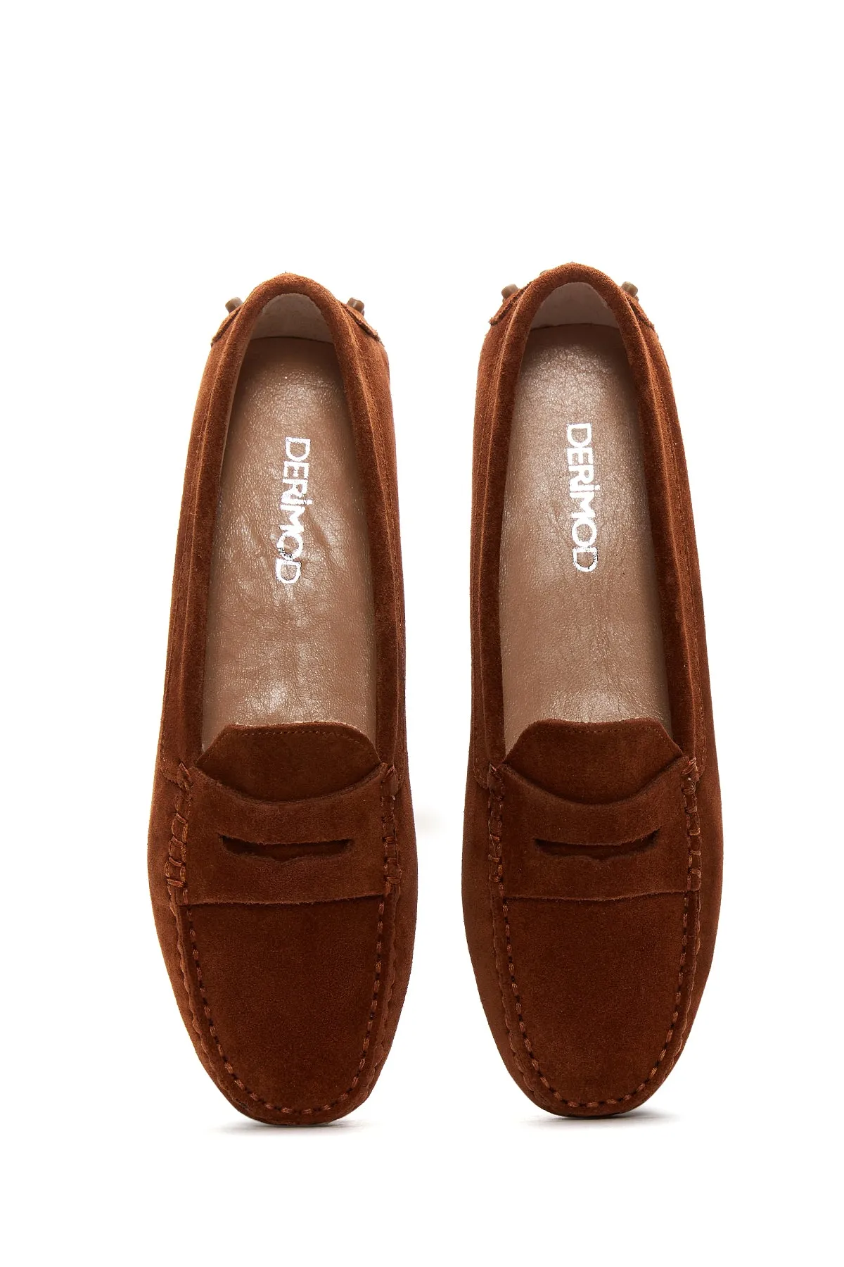 Kadın Taba Süet Deri Loafer