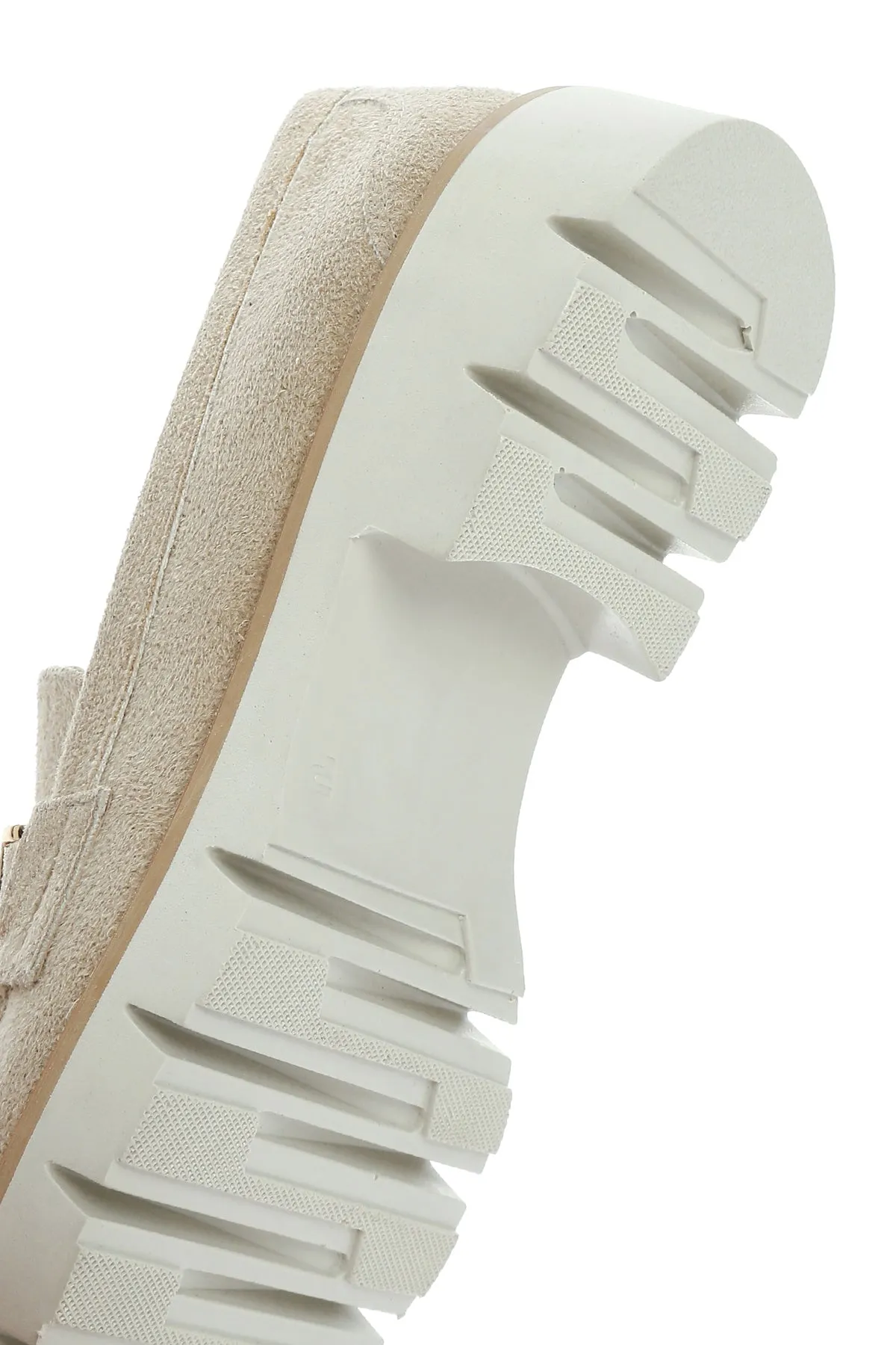 Kadın Taba Tokalı Süet Maskülen Loafer