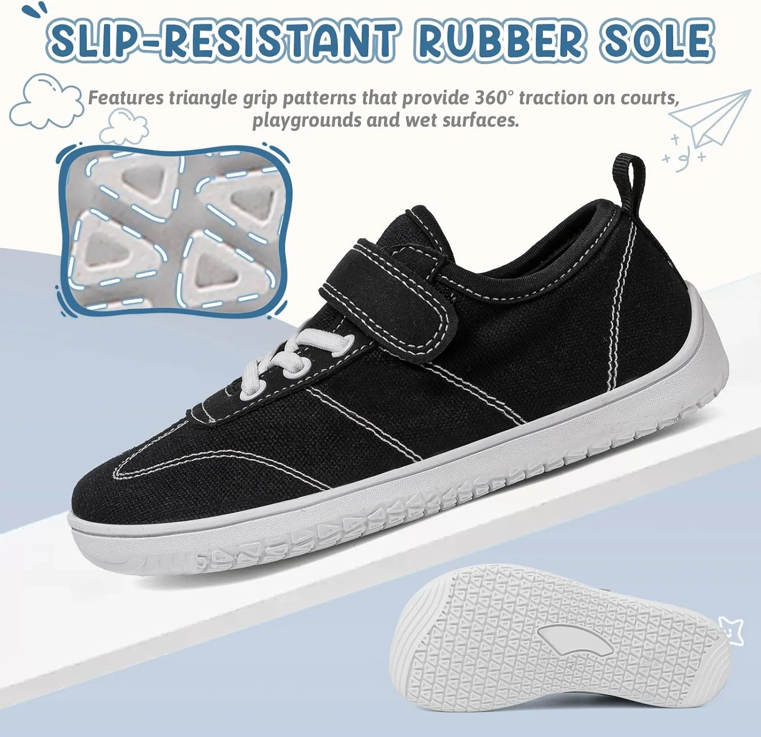 Kids Wide Toe Box Barefoot Shoes Breathable Comfy Summer Canvas Sneakers | Toddler Boys/Girls Zero Drop Minimalist Outdoor Activities Walking Running Shoe