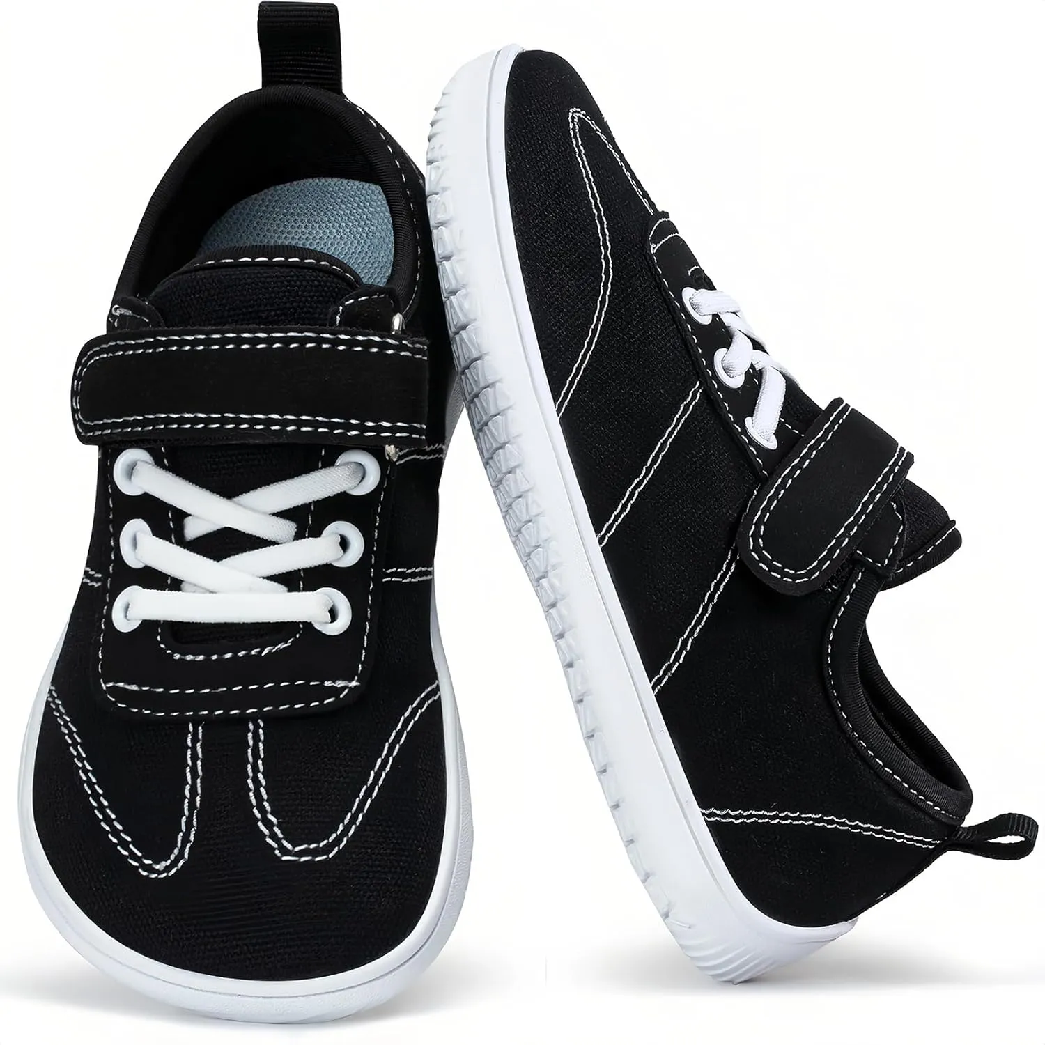Kids Wide Toe Box Barefoot Shoes Breathable Comfy Summer Canvas Sneakers | Toddler Boys/Girls Zero Drop Minimalist Outdoor Activities Walking Running Shoe