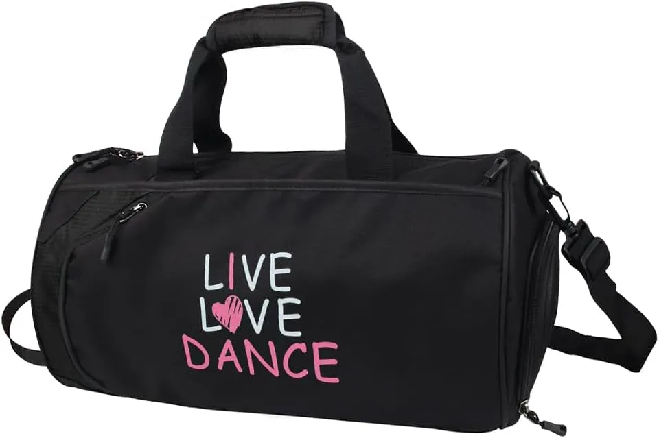 kilofly Girl's Ballet Dance Sports Gym Duffel Bag Shoulder Travel Carry On