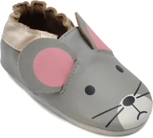 Kimi & Kai Baby Unisex Lambskin Leather Soft Sole Shoes - Mouse