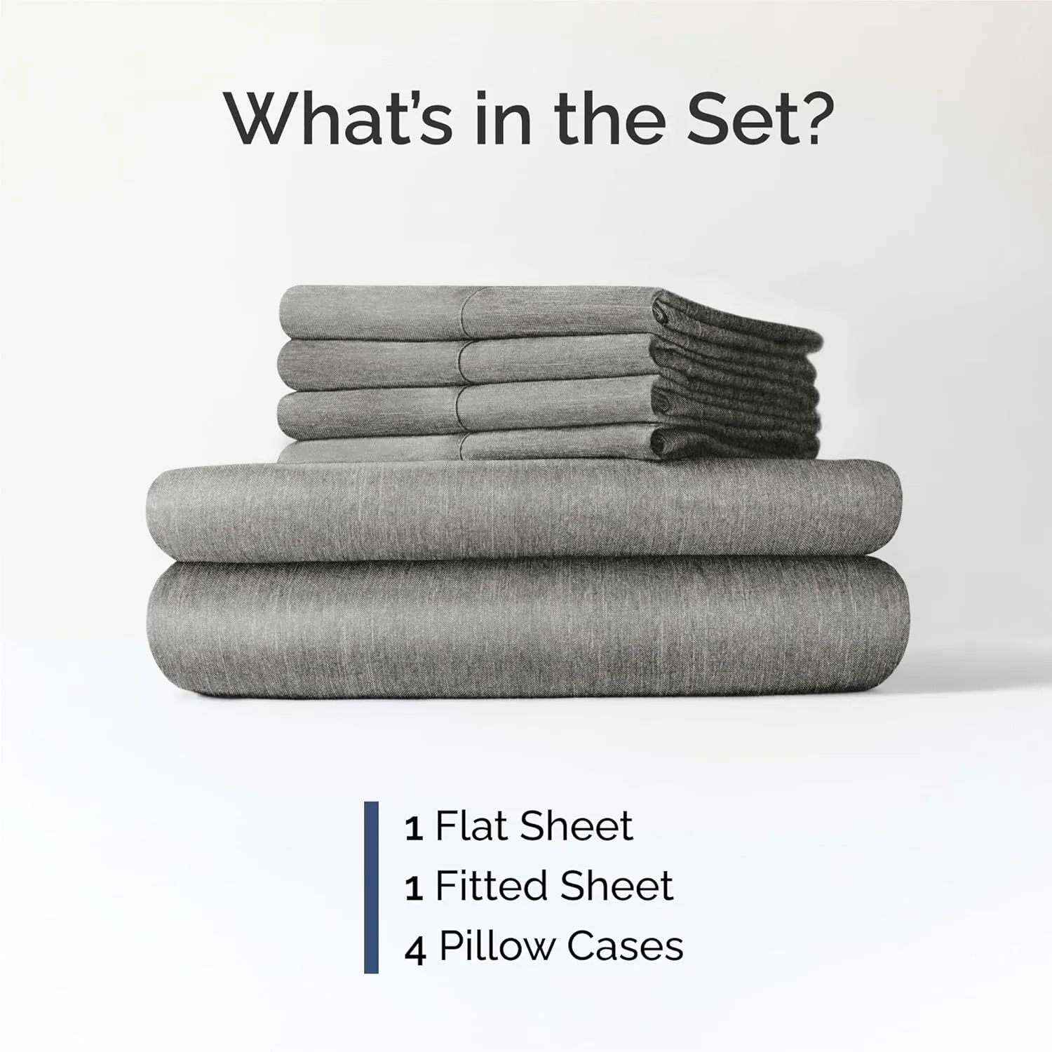 King 6 Piece Sheet Set - Comfy Breathable & Cooling - Soft Hotel Luxury Bedding Set with 8-16 Inch Deep Pockets - 1 Flat & 1 Fitted Sheet & 4 Pillowcases - Wrinkle Free & Easy Care - Heathered Grey
