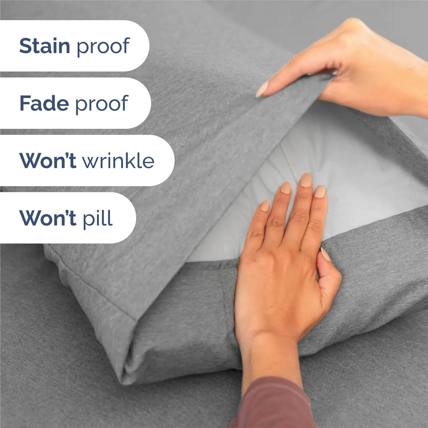 King 6 Piece Sheet Set - Comfy Breathable & Cooling - Soft Hotel Luxury Bedding Set with 8-16 Inch Deep Pockets - 1 Flat & 1 Fitted Sheet & 4 Pillowcases - Wrinkle Free & Easy Care - Heathered Grey