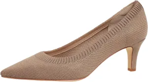 Knit Pumps for Women's Kitten Heel Pointed Toe Classic Dress Pumps Comfortable Slip-On Shallow Mouth Low Heel Formal Work Shoes for Party Wedding Business Daily