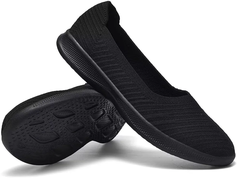 konhill Women's Slip on Loafers - Comfy Walking Tennis Low-Top Ballet Flat Nurse Shoes Casual Sneakers